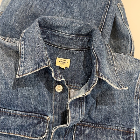 Citizens Of Humanity Miki Wide Leg Denim Jean Jumpsuit Size 8 Lovely Wash EUC - Picture 17 of 17